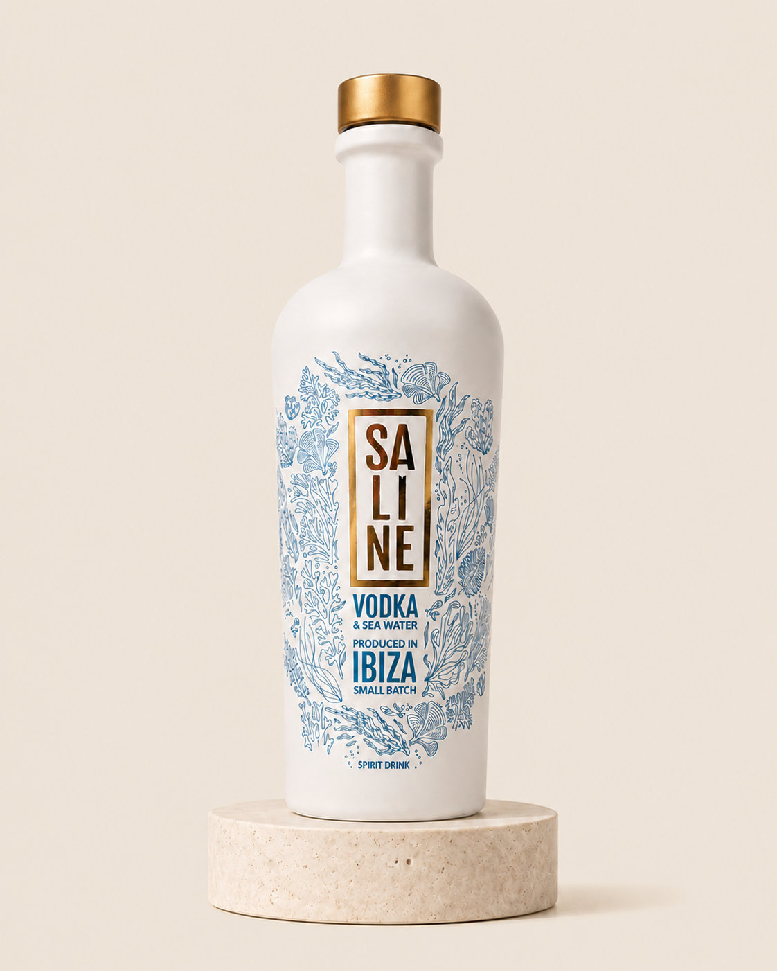 SALINE — botella sobre pedestal